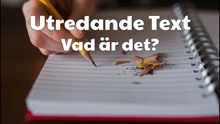 Vad är en utredande text Svenska [upl. by Perce]