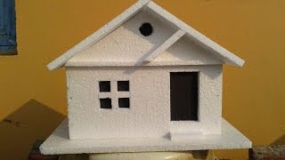 How to make a simple Thermocol Model House Thermocol crafts [upl. by Elades304]