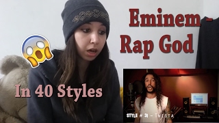 Ten Second Songs  Eminem Rap God  Performed In 40 Styles  REACTION [upl. by Latrell508]