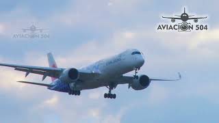 Airbus A350900 landing at Palmerola with the Vice President of ChinaTaiwan [upl. by Nolur823]