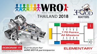 WRO 2018 Elementary 170 points Roboriseit curriculums for coaches and teams [upl. by Enelym806]