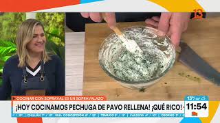 Pechuga de pavo rellena Cami chef enseña exquisita receta casera Tu Día Canal 13 [upl. by Severson]