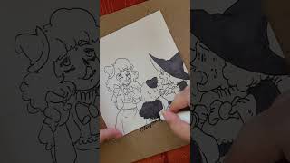 Grimace fantomatique speeddrawing art witch inktober2024 sketch halloween sorcière [upl. by Owena]