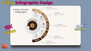 82PowerPoint Tutorial 5 Step Circular infographic Presentation  Free Download [upl. by Karlie41]