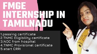 How to apply for internship in tamilnadu after passing FMGE  MBBS internship in tamilnadu DrDivya [upl. by Ielak994]