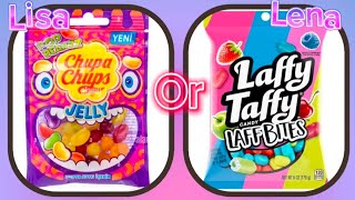 Lisa or Lena CANDY EDITION 🍬  Which Candy Will They Choose [upl. by Jarrad34]