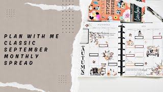 Plan With Me  Classic Vertical Planner  September Monthly Spread  LiveLovePosh Autumn Allure [upl. by Ainit295]