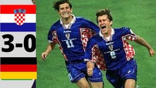 Croatia 30 Germany Quater Final World Cup 1998  Suker  Boban  Klinsman  Kohler  Matthäus [upl. by Dey]