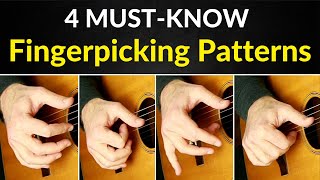 Top 4 Fingerpicking Guitar Patterns Travis Picking Style [upl. by Querida]