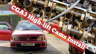 Micra K11  Get More Power with NA Engine  HighLift Cams install Part 1 [upl. by Bonneau]