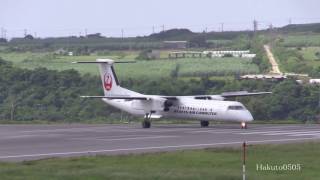 南ぬ島 石垣空港 RAC Bombardier DHC8402 Q400 JA81RC 離着陸シーン [upl. by Rolyks240]