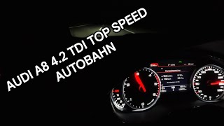 2017 Audi A8 42 TDI Drive at Night 26km on the Autobahn Top Speed [upl. by Bartley674]