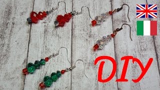 ENG SUBS  DIY TUTORIAL PER PRINCIPIANTI  Orecchini o chiudipacco ad albero di Natale SEMPLICISSIMO [upl. by Pebrook345]