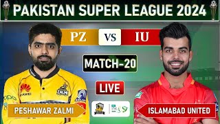 PSL LIVE  PESHAWAR ZALMI vs ISLAMABAD UNITED MATCH 20 LIVE COMMENTARY  PZ vs IU LIVE  IU 9 ov [upl. by Saunder]