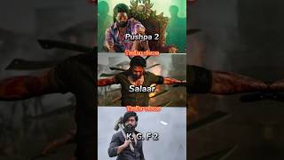 Pushpa 2💥 trailer vs salaa🔥 trailer vs kgf2❤‍🔥 trailer comparison😱 shortfeed pushpa2salaarkgf2 [upl. by Petua]