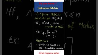 Nilpotent Matrix [upl. by Rosemary]