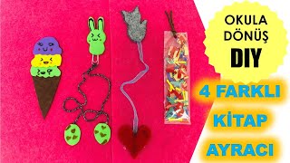 4 Farklı Kolay Kitap Ayracı Nasıl Yapılır  Keçeden ve İpten Kitap Ayracı Yapımı  Okula Dönüş DIY [upl. by Karyl]