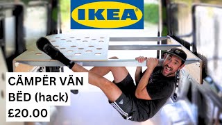 SUPER SIMPLE IKEA CAMPERVAN BED HACK  DIY Budget Van Build [upl. by Syxela472]