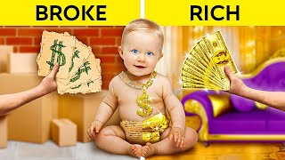 I WAS ADOPTED BY BILLIONAIRES  Funny Rich vs Poor Parenting Hacks by 123 GO CHALLENGE [upl. by Truk]