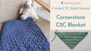 Unique C2C Moss Stitch Blanket  Corner to Corner Crochet Blanket [upl. by Anitap96]