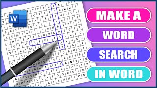 How to Make a Word Search in MS Word  Microsoft Word Tutorials [upl. by Eidua]