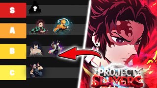 PROJECT SLAYERS The OFFICIAL Project Slayers BREATHING Tier List [upl. by Livia]