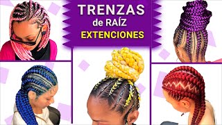 Cómo hacer TRENZAS DE RAÍZ con EXTENSIONES🎀 TRENZAS CON LANA o ESTAMBRE [upl. by Nalniuq747]