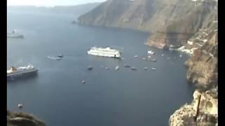 Sinking Cruise Ship  Santorini Repost  new footage [upl. by Karen]