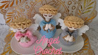 Angelitos hincados tejidos en CROCHET 12  Delicados recuerdos para diferentes celebraciones [upl. by Notsirhc]