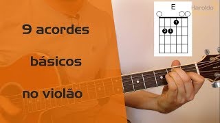 9 ACORDES FÁCEIS PARA INICIANTES NO VIOLÃO auladeviolão [upl. by Allicirp668]