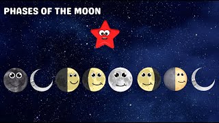 Phases of the Moon for Kids 🌙  Easy Moon Phases Learning with Fun Animations  Solar System [upl. by Starling818]