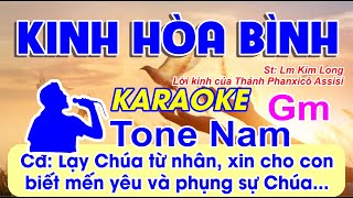 Kinh Hòa Bình Karaoke Tone Nam  St Lm Kim Long  Lạy Chúa từ nhân xin cho con biết mến yêu [upl. by Leakcim]