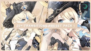 20 Transitions Preset Pack  alight motion ✿ [upl. by Neelia954]