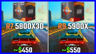 RYZEN 9 5900x vs RYZEN 7 5800x3d TEST IN GAMES  BENCHMARK [upl. by Malet964]