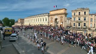 Flamme à Montpellier  la ferveur et la foule des grands événements jusquà lallumage du chaudron [upl. by Anelrats]