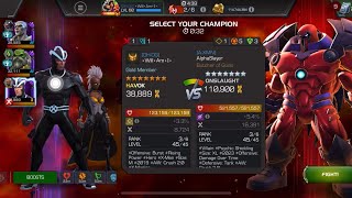 AW Season 51 Havok vs Onslaught on Node 49 Polkadot Power  Brute Force mcoc [upl. by Nahshunn]