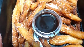 Churros without piping bag and eggtasty churros recipe shorts youtubeshortsytshortsfoodchurros [upl. by Isleana]