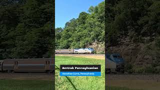 Amtrak Pennsylvanian Passing Through Horseshoe Curve In Pa [upl. by Negris]