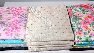 TISSUE BANARASI GEORGETTE CHIKANKARI WORKFLORAL PRINT COTTON SETSEMITUSSAR SILKGEORGETTE [upl. by Garibold]