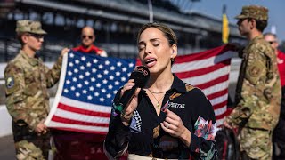 Denise Stefanie performing the Star Spangled Banner at The Indianapolis 8 Hour [upl. by Tterrag]