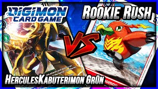 Rookie Rush vs HerculesKabuterimon Grün  Digimon Card Game Match 01 [upl. by Ping665]