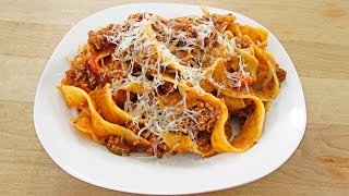 Bolognese Sauce with Pappardelle Pasta amp Parmesan  PoorMansGourmet [upl. by Constancy]