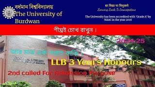 New Update LLB 3 Years  Admission Notification  2nd Called  Burdwan University [upl. by Mall423]