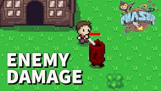 Damaging Enemies in Phaser JS Devlog [upl. by Olenka]