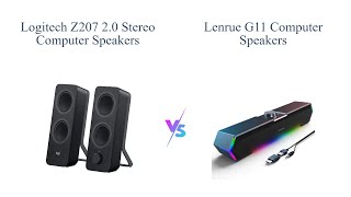 Logitech Z207 vs LENRUE G11 Computer Speakers Comparison 🎵🔊 [upl. by Ahtibat]