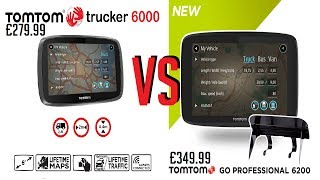 Tomtom Go Professional 6200 Vs TomTom Trucker 6000 [upl. by Balbur35]