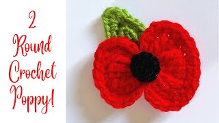 CROCHET POPPY JUST 2 ROUNDS [upl. by Nirat]