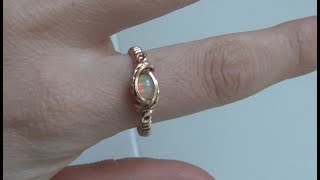 Wire Wrapped Small Cabochon Ring Tutorial Beginner [upl. by Wolfram]