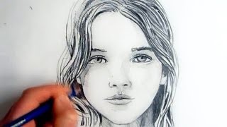 How To Draw A Female Face Step By Step [upl. by Airitac]