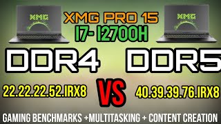 DDR4 VS DDR5  I7 12700H 4800MHZ VS 3200MHZ XMG PRO 15 GAMING MULTITASKING BENCHMARKS [upl. by Honan225]